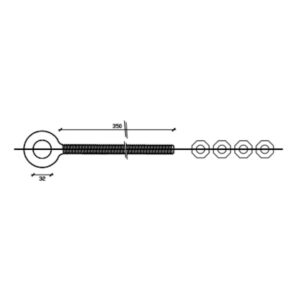 PERNO C/OJAL DIAM=16 P/AMARRE 5/8" CORTO