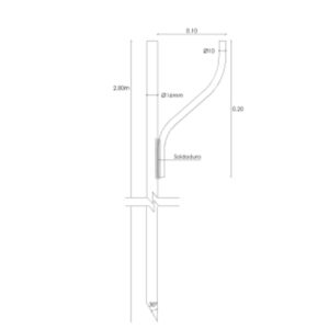 JABALINA DE ACERO GALVANIZADO 16MM CON VARILLA DE CONEXION 10MM