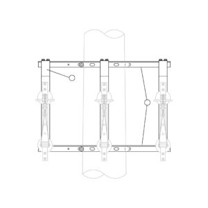 SOPORTE PARA 3 SECCIONADORES UNIPOLARES EN UN APOYO (9.5 - 10.5 y 12m)