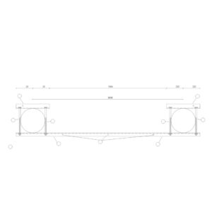 SOPORTE CORTACIRCUITOS FUSIBLES DE EXPULSIÓN O DESCARGADORES PARA SBA EN DOS APOYOS (d=2m)